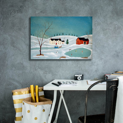 Toile épique Graffiti «Snow Scene» par C Munro, 26 po x 18 po