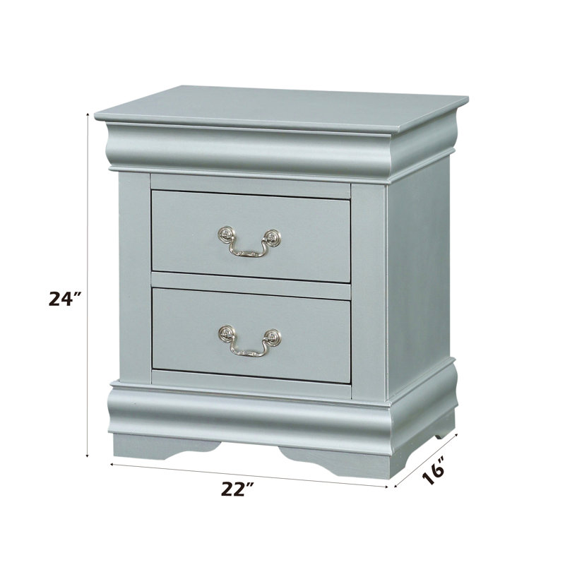 Table de chevet Nanhey, Argent argent