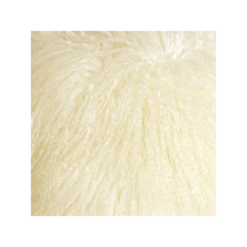  Housse et insert de coussin en peau de mouton de Mongolie, Érable naturel / Blanc