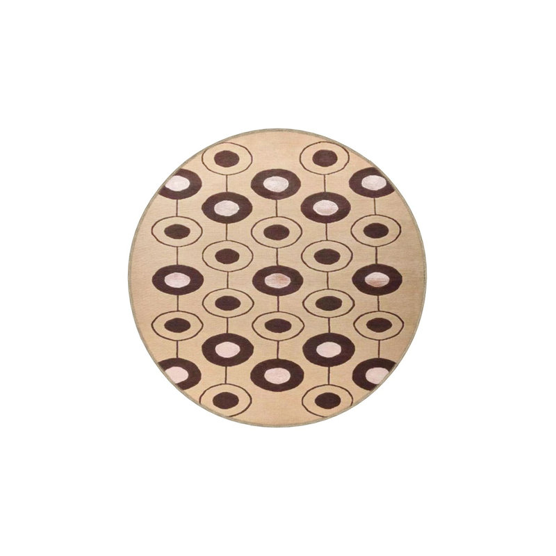 Tapis décoratif rond tissé à la machine en paille lavable à la machine, Sous-tapis rond 3 pi 3 po inclus