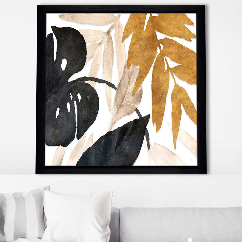 «Modern Tropics I» par Lanie Loreth, Cadre noir, H 25,5 po x l 25,5 po x P 1 po