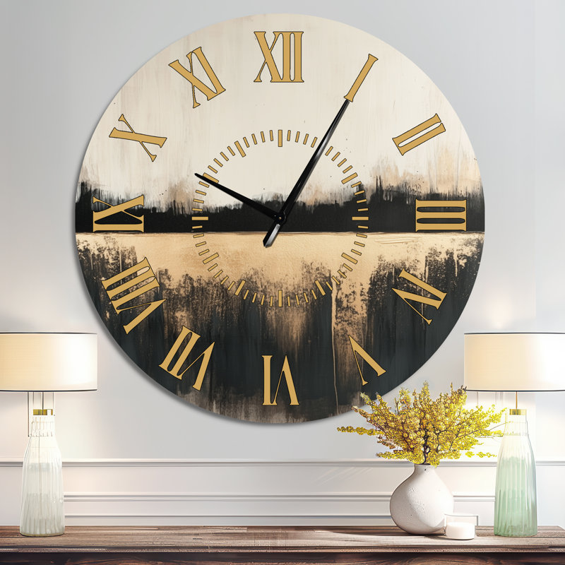Bingaman I - Grande horloge murale en métal Mid-Century, Surdimensionné