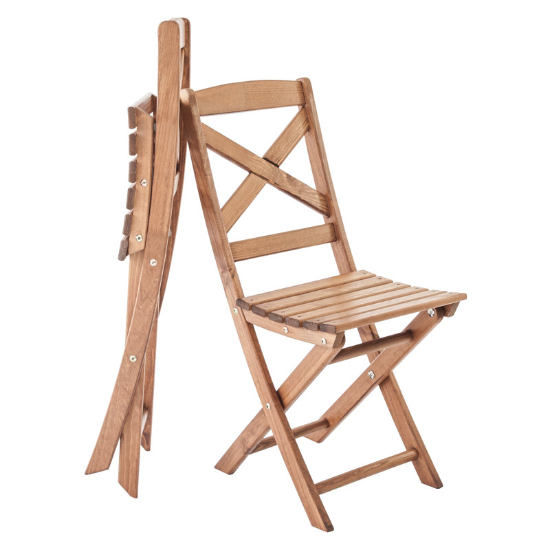 Arlott Folding Patio Dining Side Chair, Brown