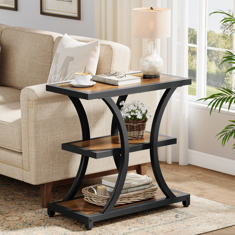 Table de bout avec rangement Indsutrial, ensemble de 2