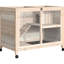 Chenil en bois imperméable avec roulettes - Compact, naturel, pour cage naturelle imperméable, Rabbit's Pleasure