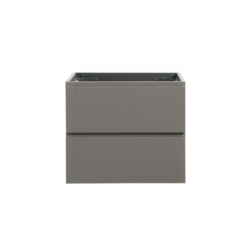 Armoire murale SANS lavabo, couleur grise, avec deux tiroirs, pré-assemblée, Gris, 24"