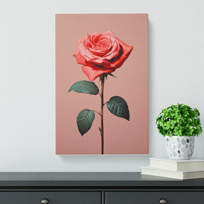 Rose Minimalism No.4 - Wrapped Canvas