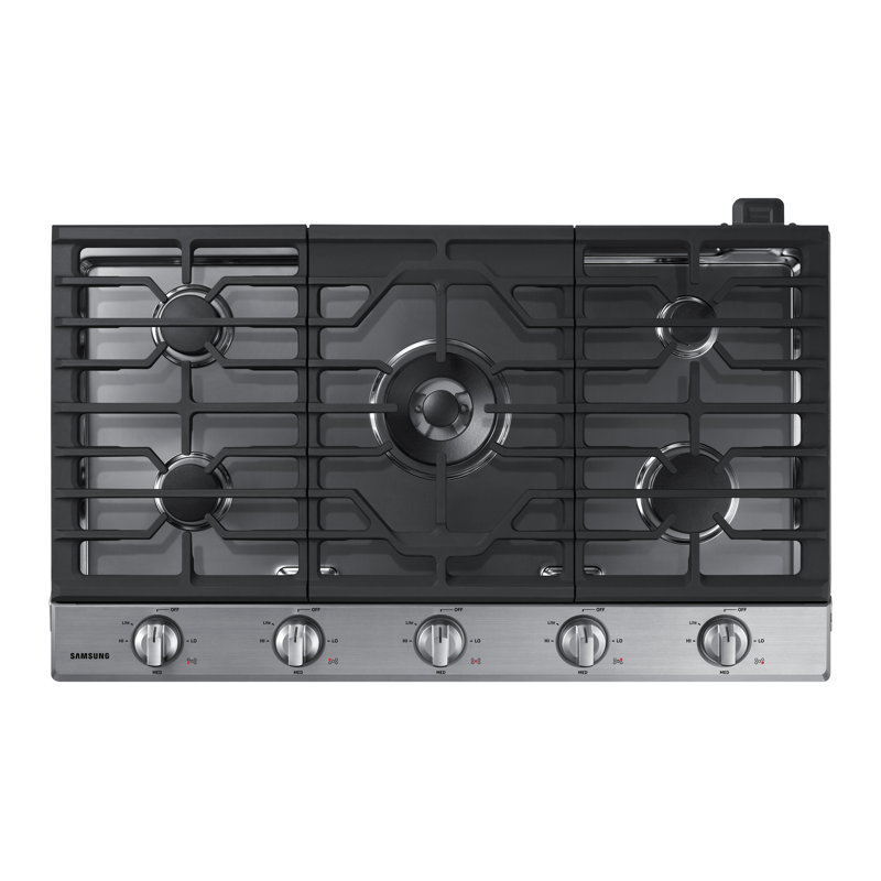 Plaque de cuisson au gaz intelligente 36 po avec boutons lumineux Samsung, Acier Inoxydable