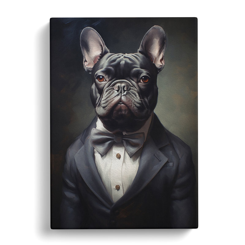 French Bulldog In A Suit No.2 - Print, 76cm H x 50cm W x 3cm D