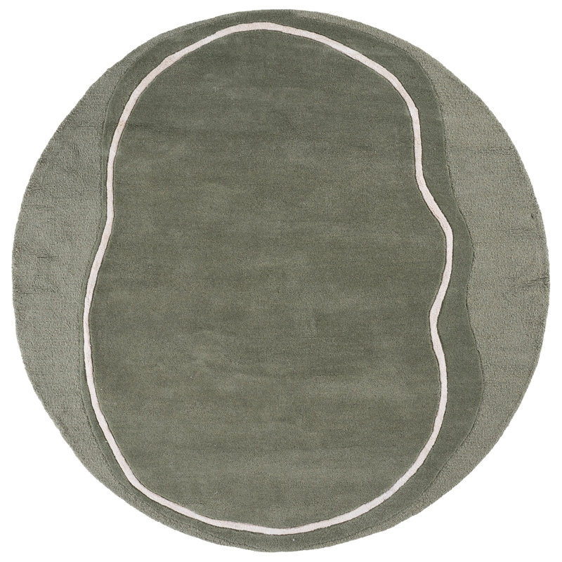Fifth Avenue Hand Tufted Wool; Viscose; Cotton Abstract Indoor Rug, Round 6'
