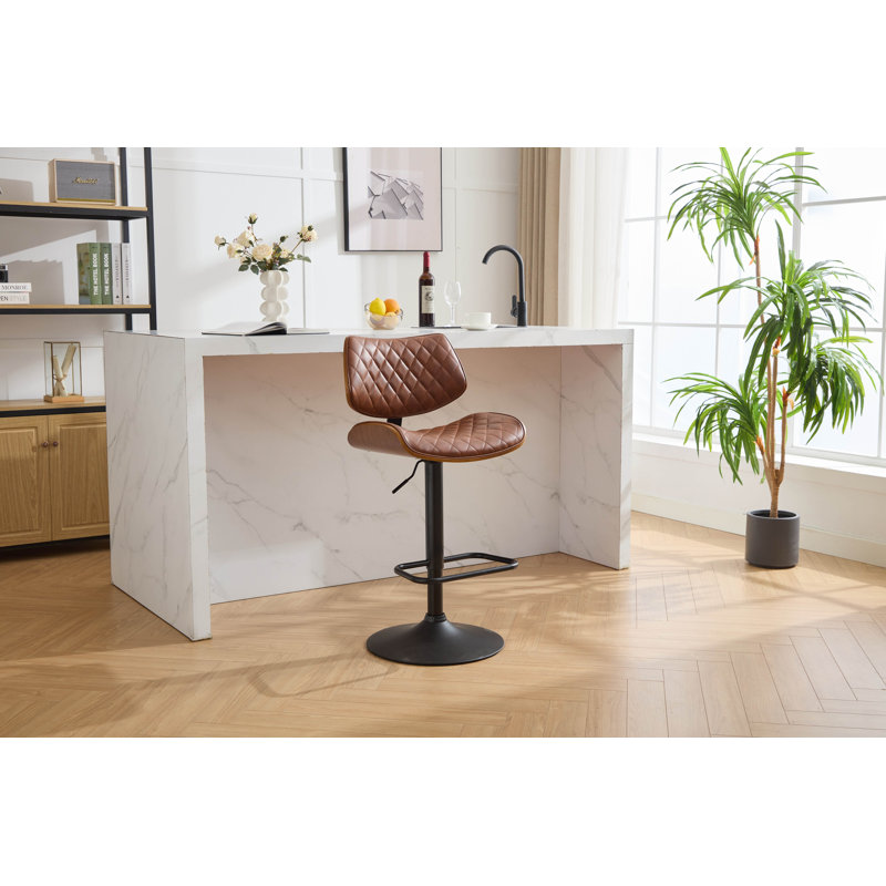 Tabouret de bar réglable en hauteur Dudley, Brun
