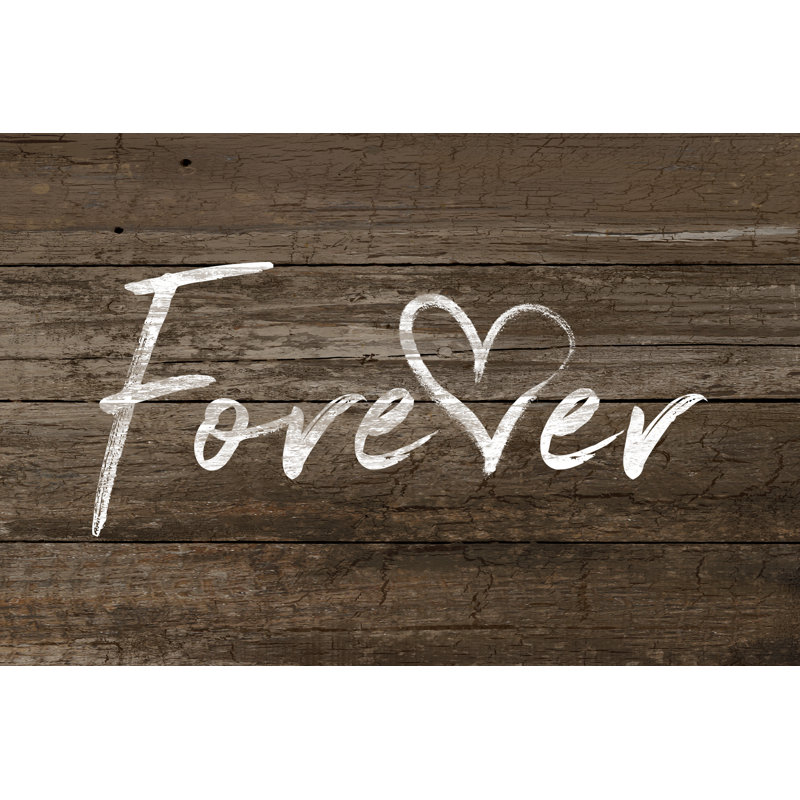 Forever Heart Wood - Wrapped Canvas Art Prints, 20cm H x 30cm W x 3.8cm D
