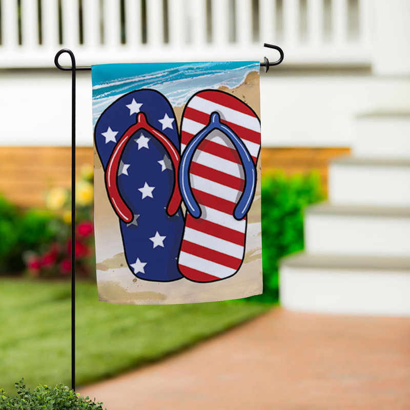 Drapeau de jardin Patlotic Flip Flop Burlap