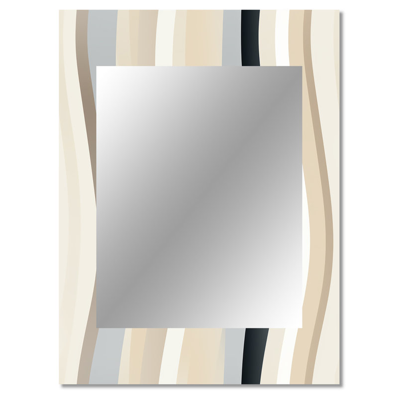 Shaylen Balilibed Lines - miroir mural unique rayé, rayé, miroir abstrait, impression d'art en métal, 40 po x 30 po