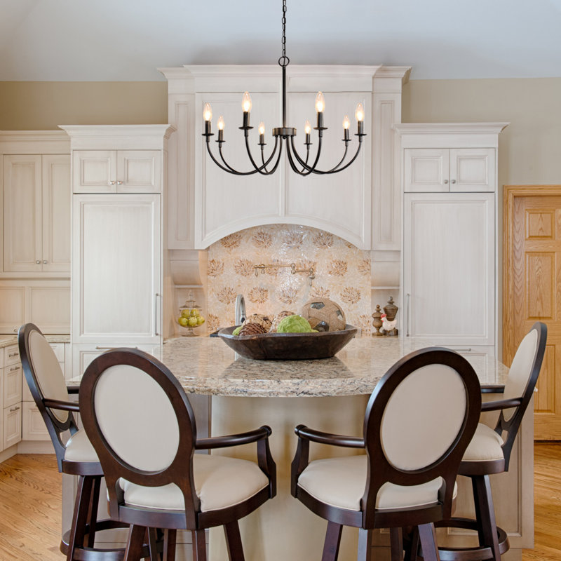 Krustina 8 - Light Dimmable Classic / Traditional Chandelier, Black