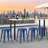 Stackable Backless Metal Bar Stools, Indoor/Outdoor Kitchen Counter Stools, Industrial Home Dining Chairs-117247554