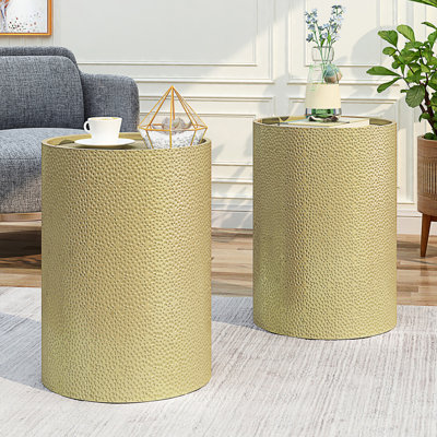 Ensemble de 2 tables d'appoint en métal