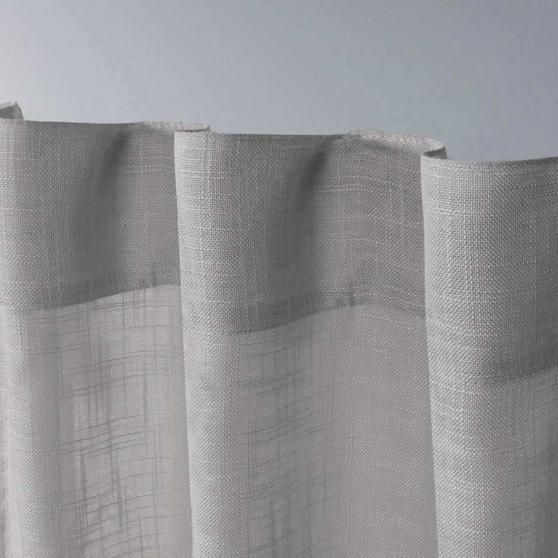 Leon Semi-Sheer Curtain Panel Pair, 54" W x 84" L, Silver
