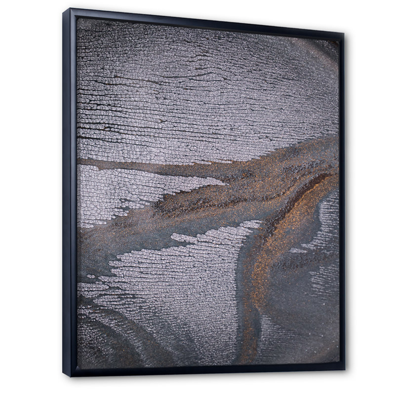 Œuvre d'art moderne sur toile monochrome dramatique gris IV, H 32 po x l 16 po x P 1 po, Cadre flottant noir