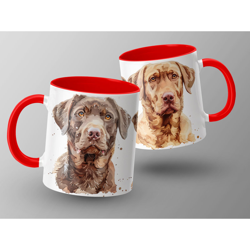 Ceramic Coffee Mug, 2, Red