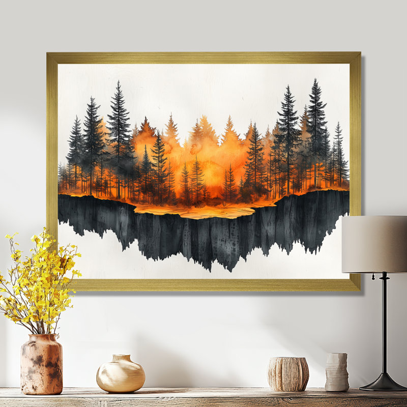 Glenice - Landscapes Canvas Art Print, H 16 po x l 32 po, Cadre doré