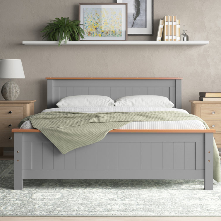 Aubrey Solid Wood Low Profile Bed Frame with Mattress