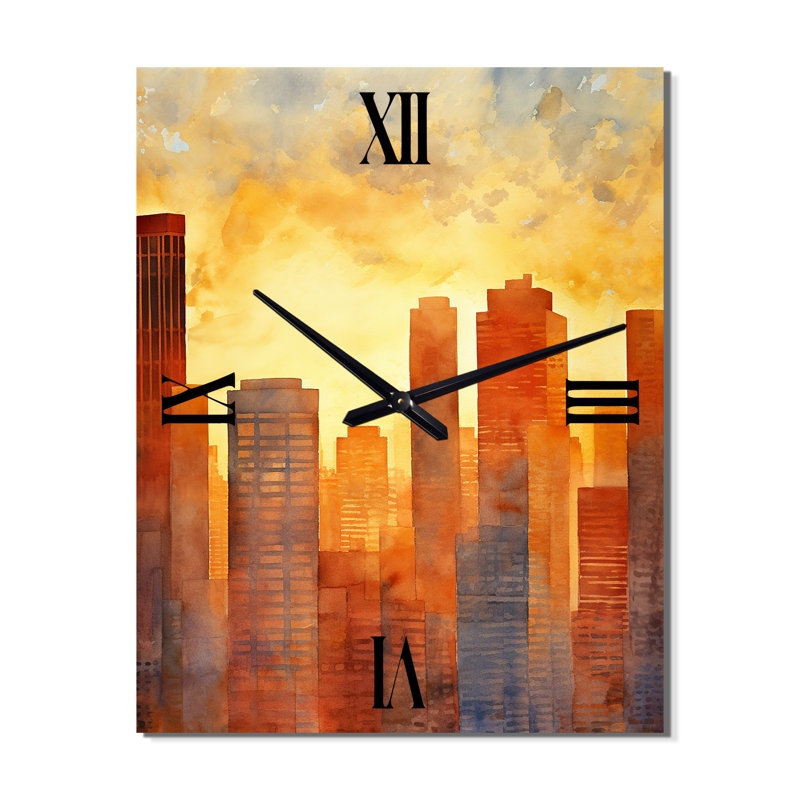 Iban - Horloge murale surdimensionnée gratte-ciel, Très grand