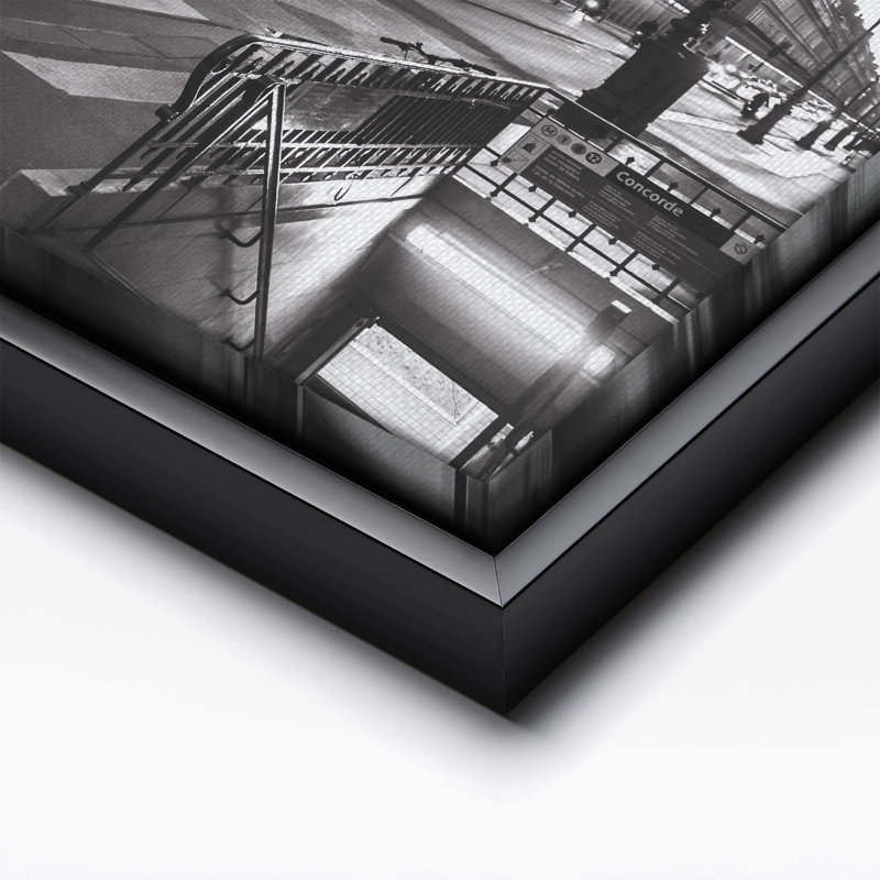 Paris Street, Black Framed, Canvas, 12"H x 16"W