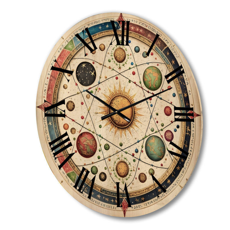 Saraye Solid Wood Wall Clock, Medium