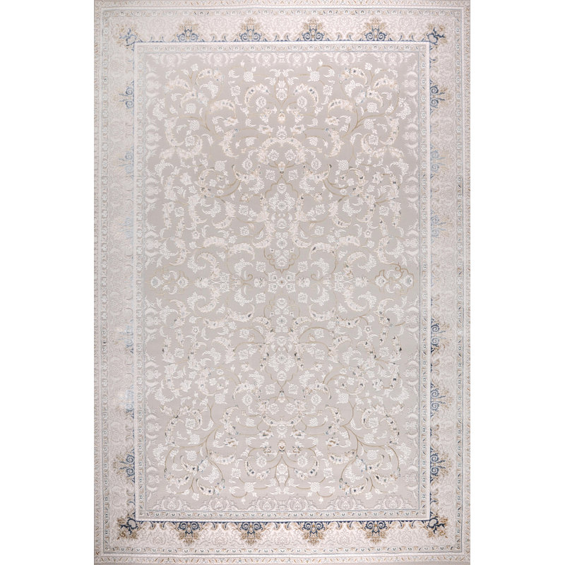 Sapphire Misty Damask Grey Blue Elegant Blue/Grey Abstract Modern Turkish Area Rug, Rectangle 160 x 230 cm