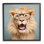 Lion rugissant à lunettes sur bois
