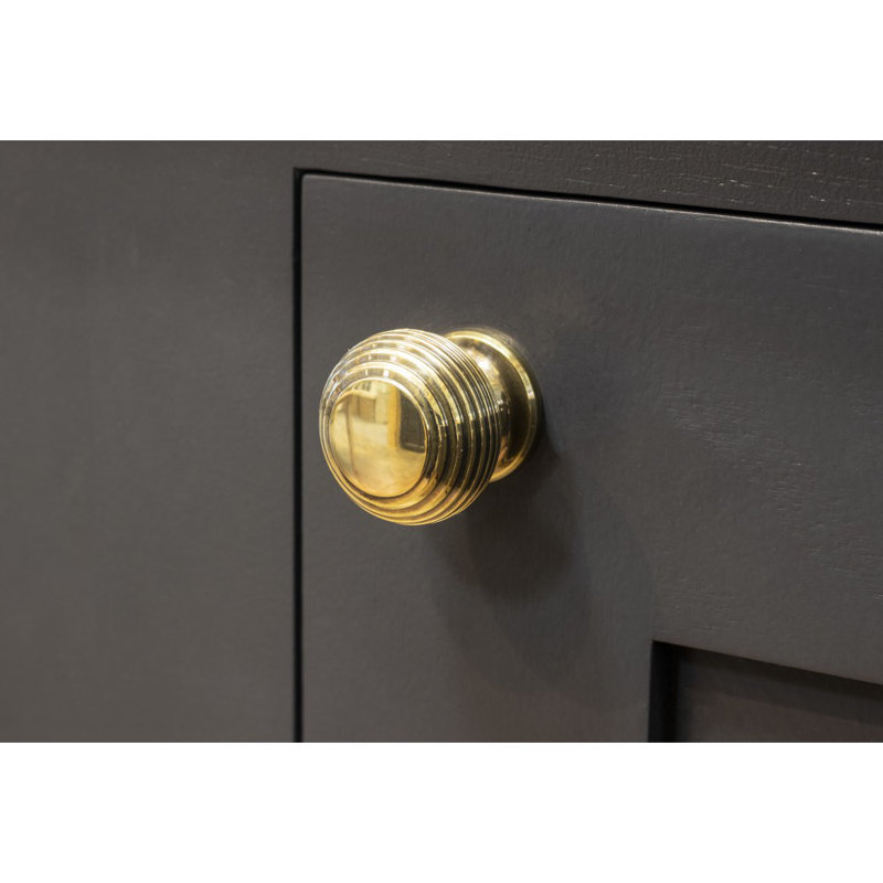Beehive 30mm Diameter Round Knob, Aged Brass
