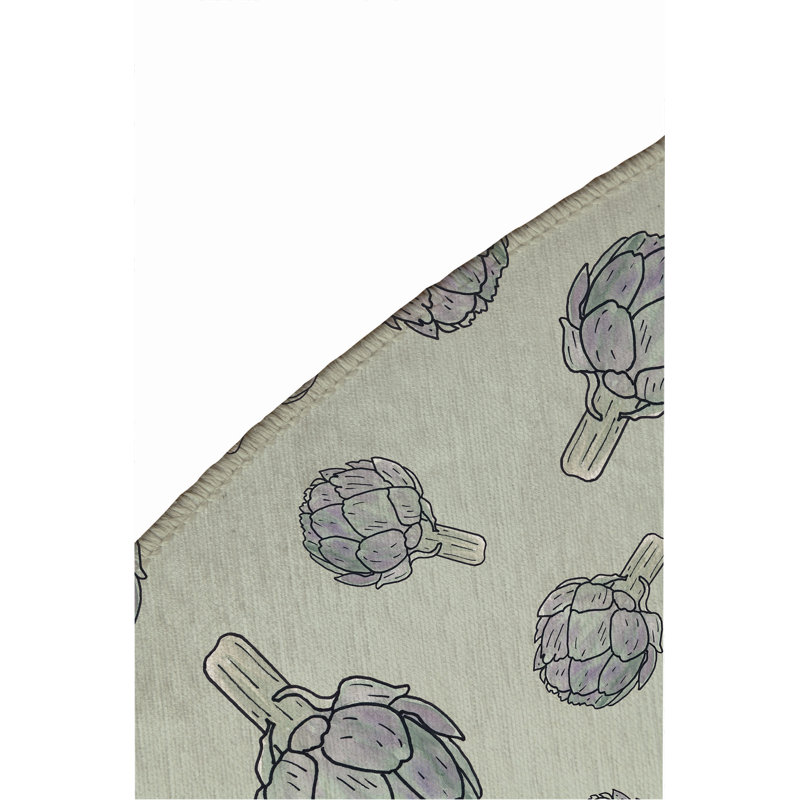 Summer Artichoke Outdoor Rug, Round 5'