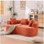 Canapé en forme de croissant, conception moderne à dossier bas avec coussins profonds, grand canapé à deux places rempli de mousse auto-gonflant ne nécessitant aucun assemblage. (Tissu chenille orange)-1099079978-1099079979