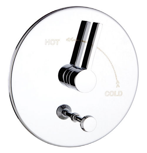 Équilibrage de pression rond & s avec soupape round, Nickel brossé