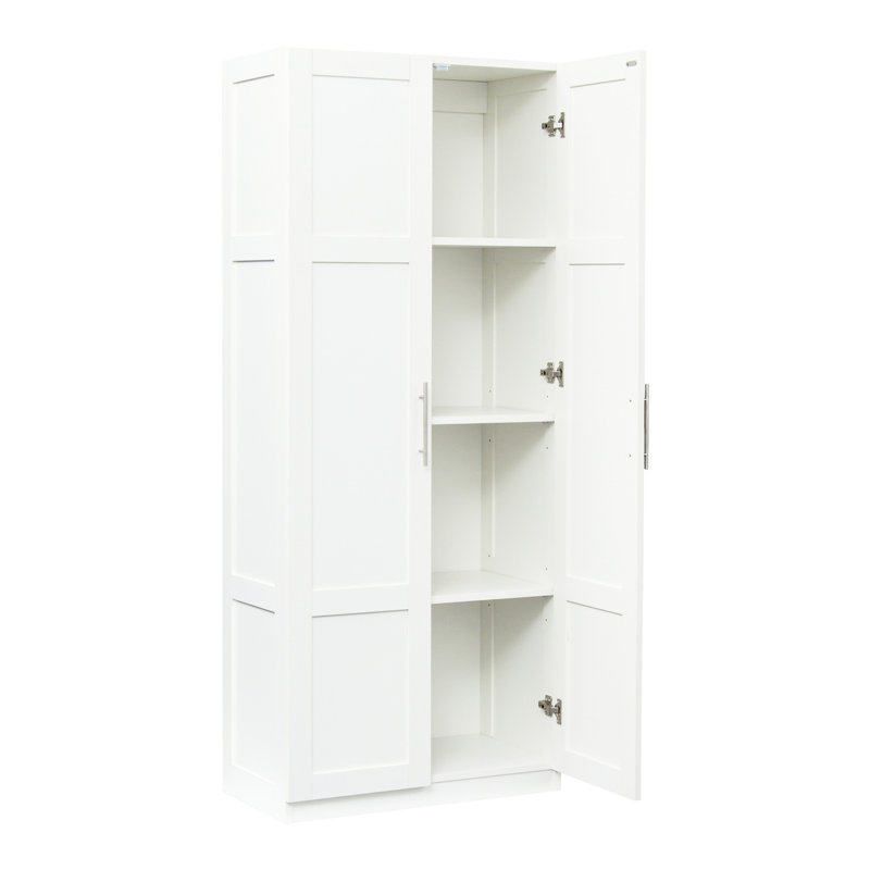 White 2-door 3 Wardrobe & Kitchen Cabinet, 4 Compartments, And Practical With 3 Partitions, Storage Crafted Using Strong Materials, Easy To Clean Promptly Completely