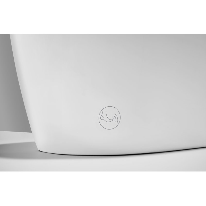 Toilette à bidet intégrée Breezebath à réservoir intégré 1,06 GPF avec ouverture / fermeture automatique, siège chauffant, affichage numérique, veilleuse, désodorisant, glacis antibactérien, certification WaterSense, certification cUPC et cETL, K305W