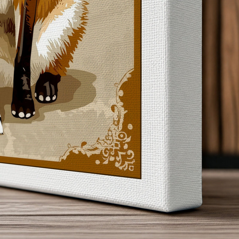 Dignified Fox Boho - Wrapped Canvas, 36x24 - 91.4 x 61.0 cm, White Border