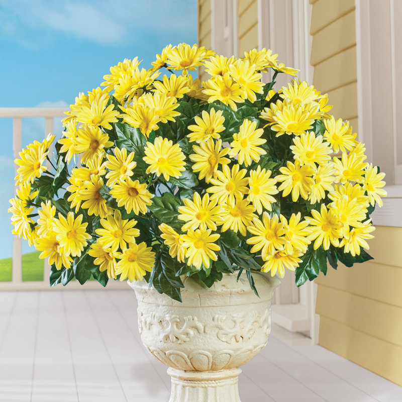 Centre de table en marguerites artificielles, Jaune