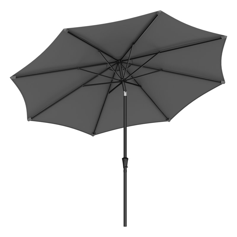 Cannie 340cm Market Parasol, Grey/Brown/Blue