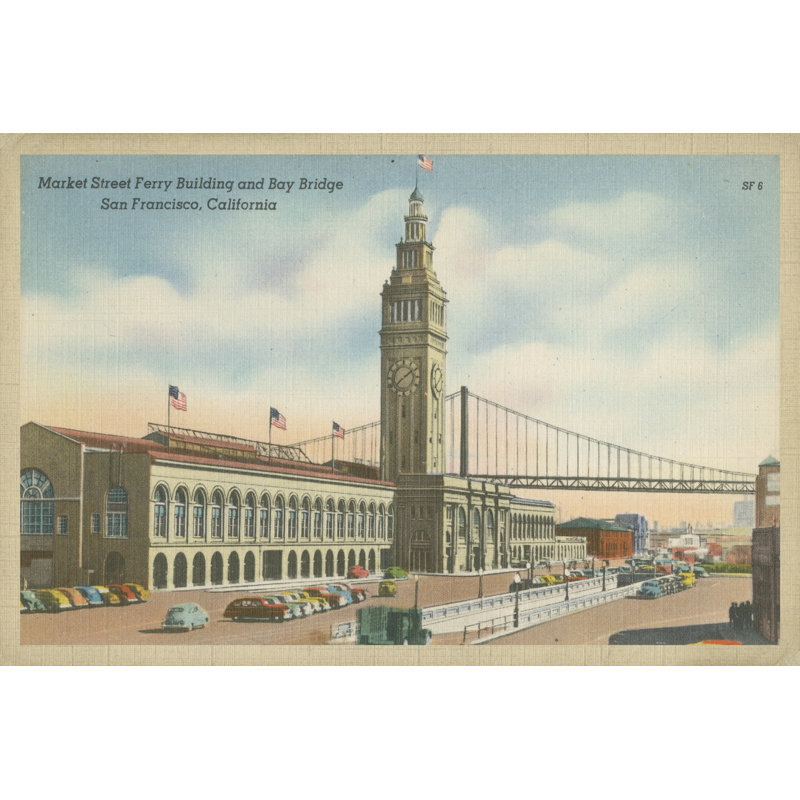San Francisco- Market Street - Wrapped Canvas Painting, 30cm H x 46cm W x 3.8cm D
