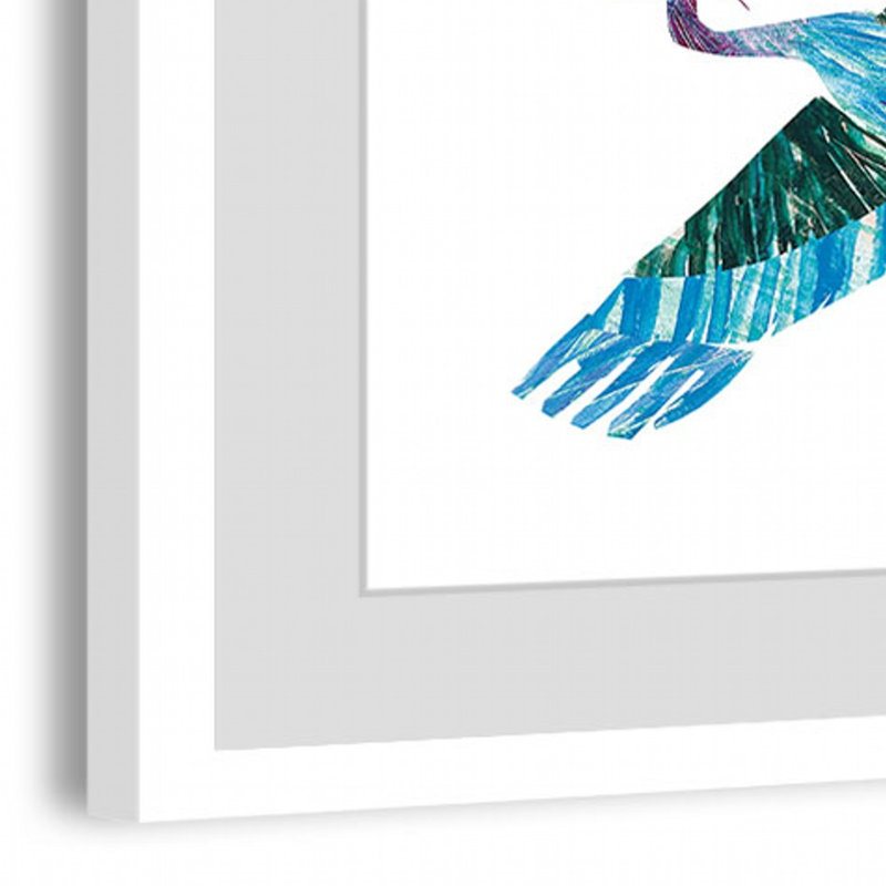 Flying High Blue Heron by Eric Carle - Painting, 30cm H x 45cm W