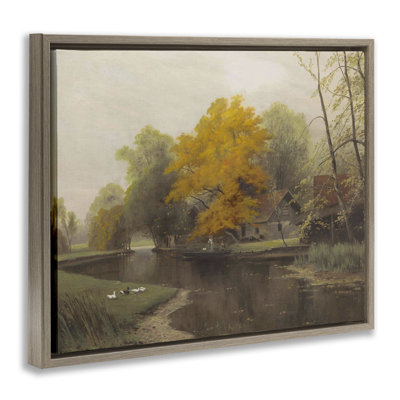 Vintage Fall By The River Floating Frame, design by Leah Straatsma
