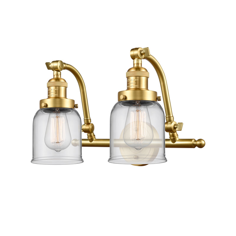 Bonomo 2 - Light Dimmable Vanity Light, 6 Watt Vinage LED Bulb, Clear, Satin Gold