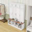 4-in-1 Hall Tree with 4 Hidden Hanging Hooks, Seating Bench and Doors-1856302558