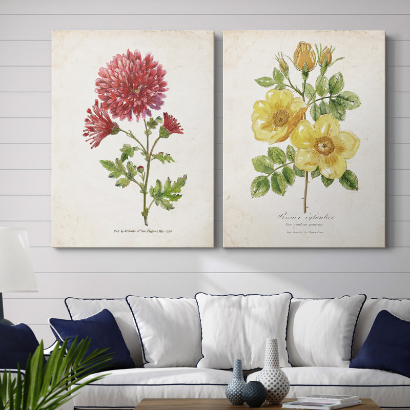 Botanical III - ensemble de 2 reproductions d'art, Pas de tapis, H 12 po x l 16 po x P 1 po, Toile tendue
