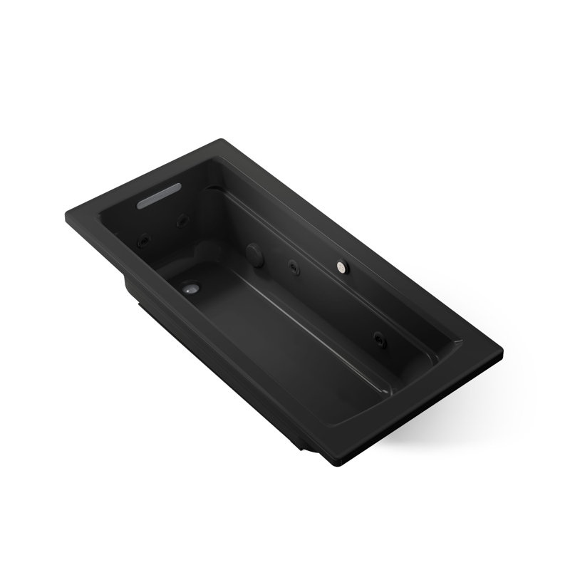 Archer® 66" x 32" Drop-in Whirlpool, Black