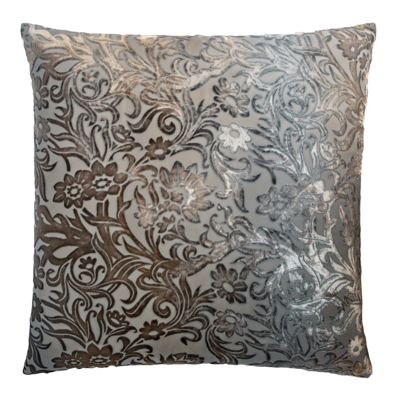 Prospect Park Square Velvet Pillow Cover & Insert, 22" x 22", Gunmetal