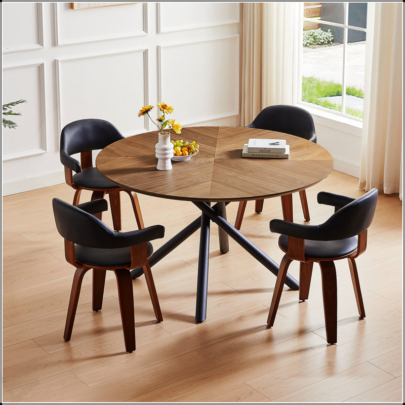 Table basse ronde en panneau de fibres à densité moyenne avec base en métal, assemblage facile et conception durable pour les espaces de vie modernes