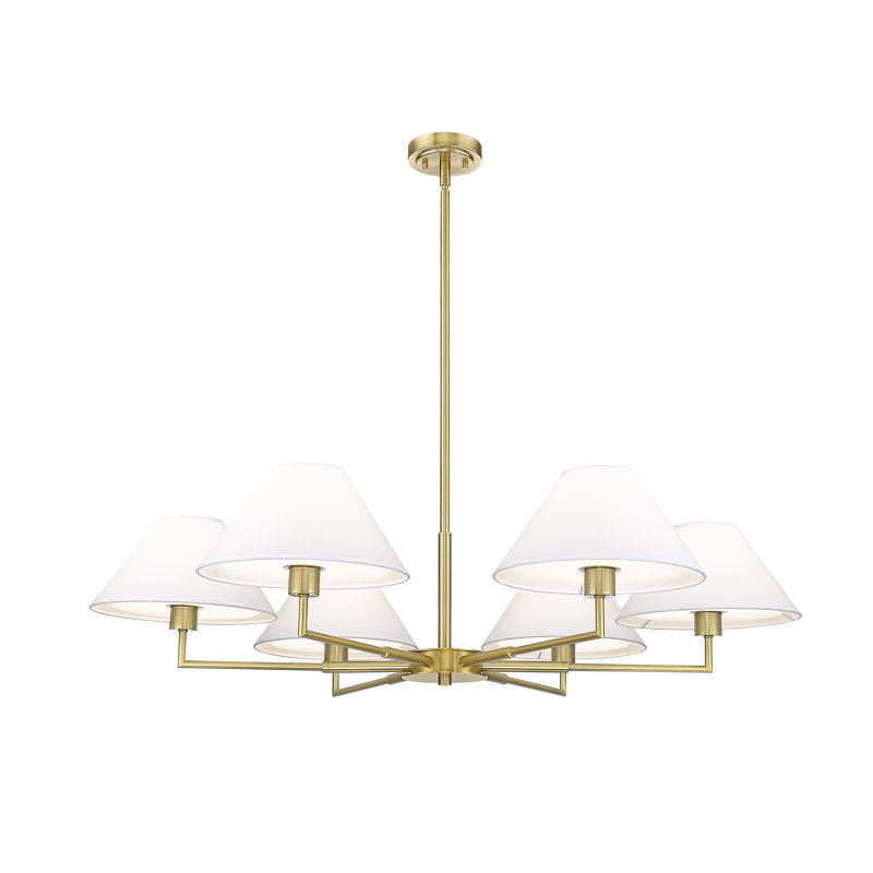 Ryckman 6 - Light Steel Dimmable Classic / Traditional Chandelier, Gold